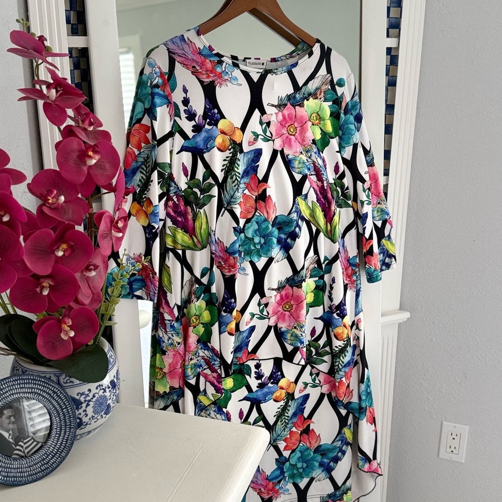 NUGGLES Black White Floral Skirt Set